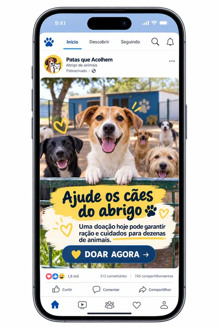 Anúncio falso de doação para abrigo de cães