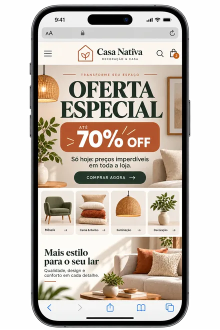 Oferta falsa em site de compras