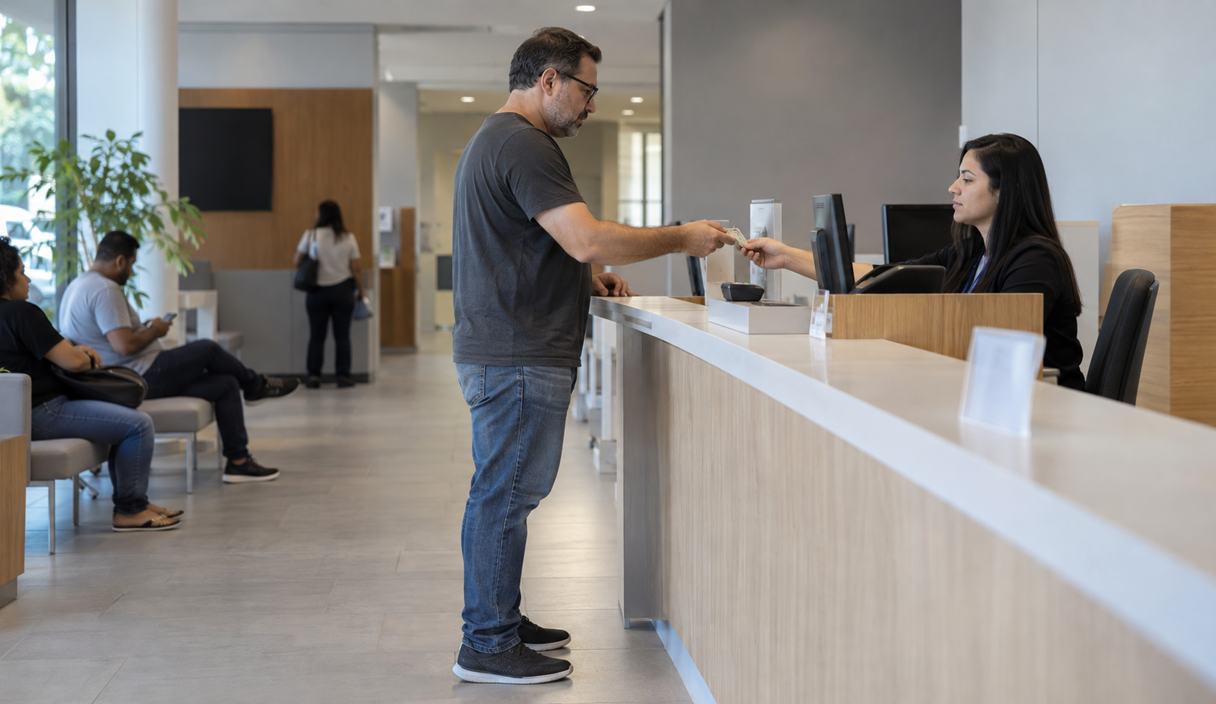 Vista de cima de uma mesa com celular, cartão, envelope, caixa de entrega e chaves Aposentada recebe ligação da Como recuperar o WhatsApp: celular novo, número perdido ou conta roubada