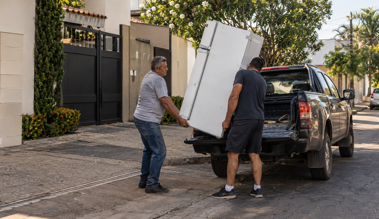 Vista de cima de uma mesa com celular, cartão, envelope, caixa de entrega e chaves Aposentada recebe ligação da Vendedor anuncia a geladeira usada, recebe comprovante de Pix de R$ 1.400, ajuda o comprador a colocar o aparelho no carro e descobre à noite que o dinheiro nunca entrou na conta