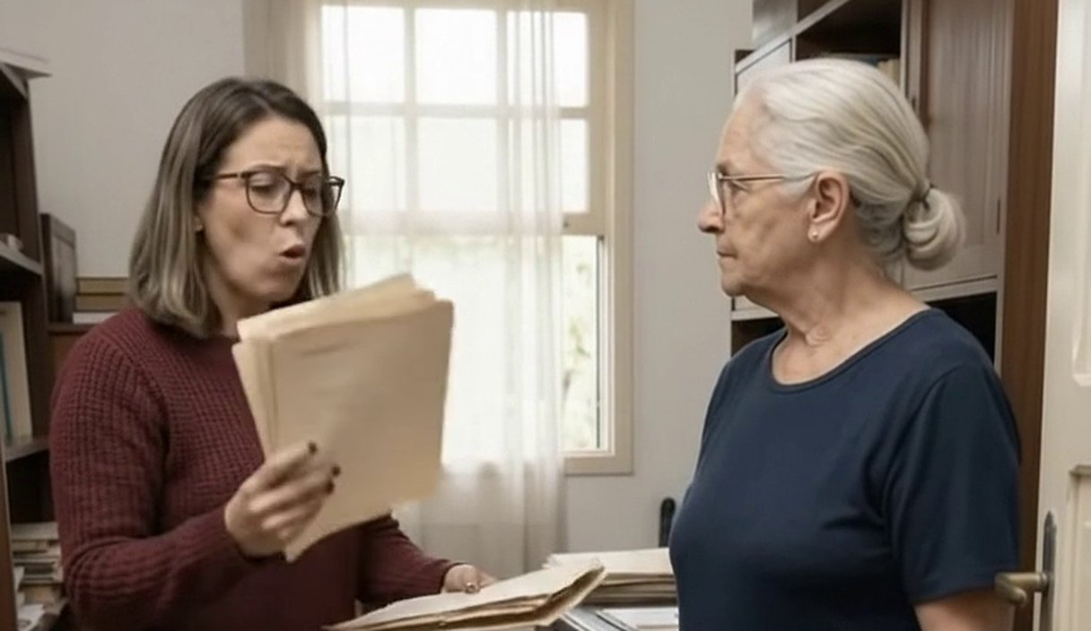 Vista de cima de uma mesa com celular, cartão, envelope, caixa de entrega e chaves Aposentada recebe ligação da Três semanas depois do enterro, a filha procura o contrato da casa da mãe e descobre 22 anos de depósitos para uma família que ninguém conhecia