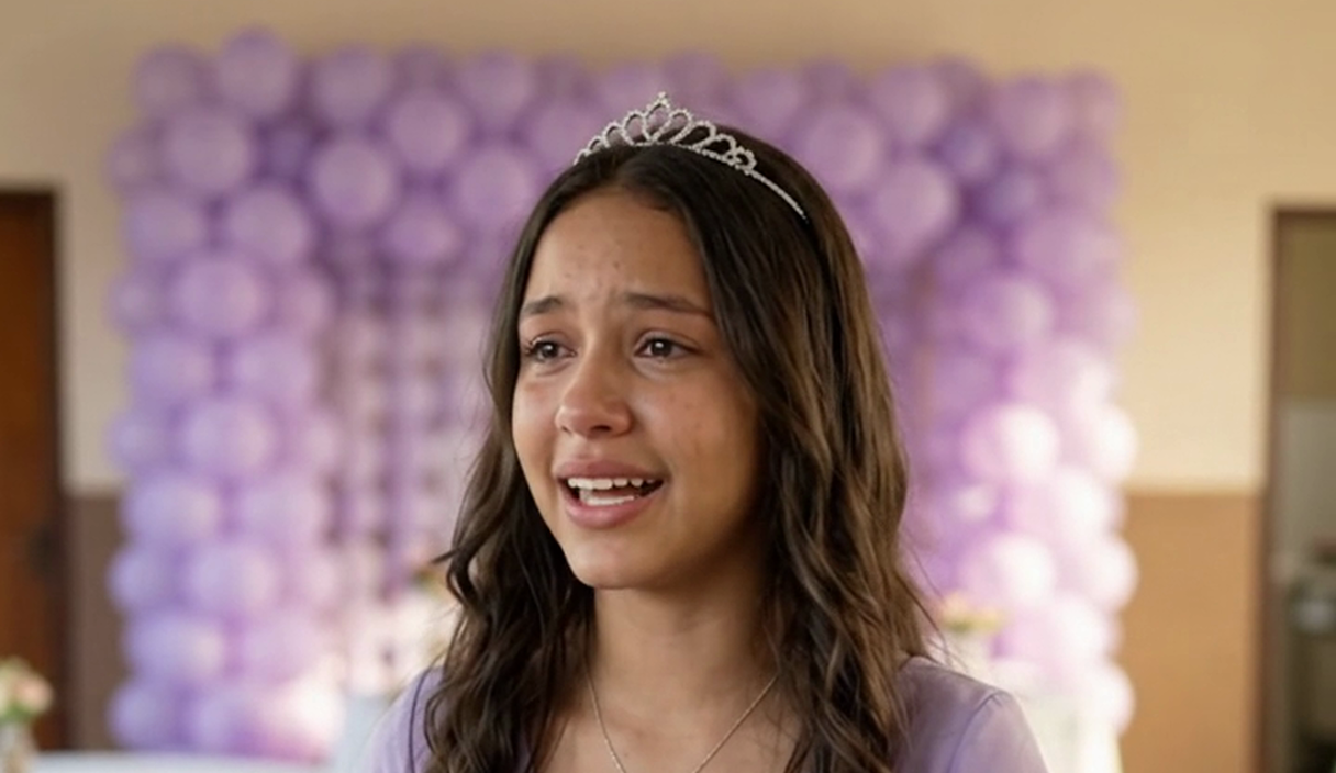 Vista de cima de uma mesa com celular, cartão, envelope, caixa de entrega e chaves Aposentada recebe ligação da O salão desmarcou a festa de 15 anos da Lorena no próprio dia. A outra festa era de uma menina com o sobrenome do pai dela